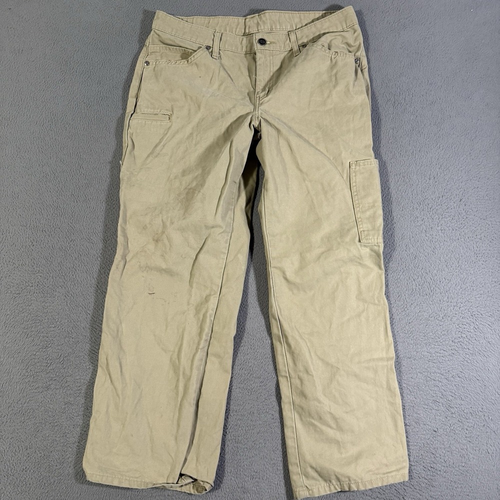 Dickies Carpenter‎ Pants Women 10 Petite Beige Painter Workwear Jeans Utility